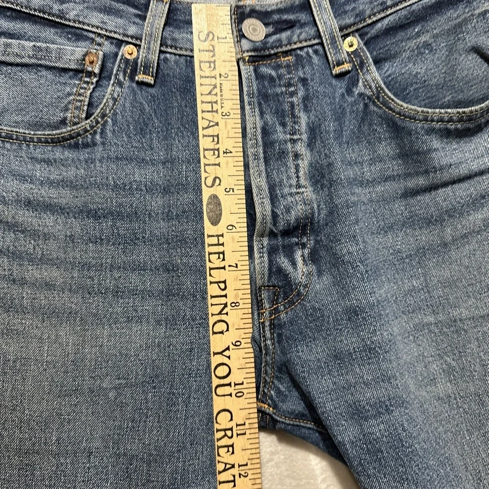 Rare Levi's 501 Premium‎ Straight Denim Jeans Blue Sz 31 Batwing Red Button Fly